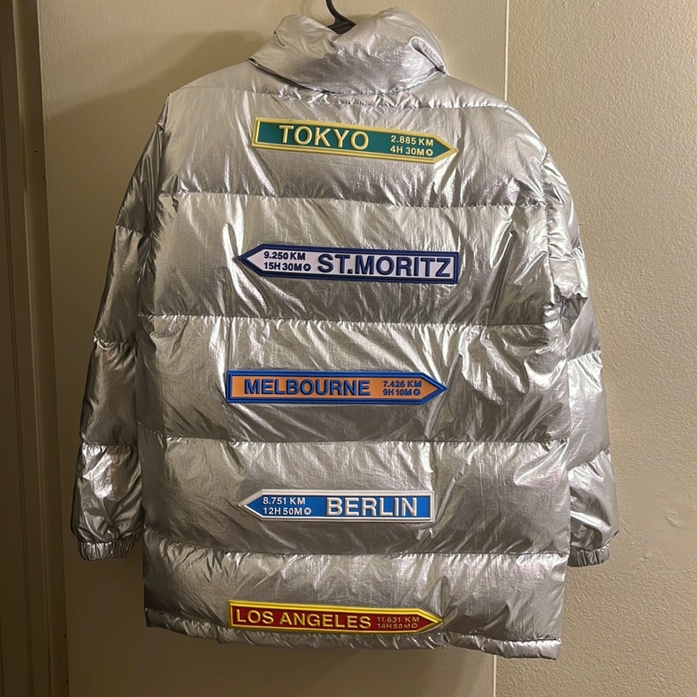 MONCLER COAT SILVER